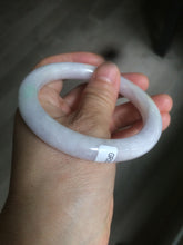 Load image into Gallery viewer, 55.8mm Certified type A 100% Natural light purple sunny green white round cut Jadeite Jade bangle AS7-5130