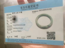 Load image into Gallery viewer, 57.7mm certified Type A 100% Natural green/gray/white Jadeite Jade bangle U51-1111