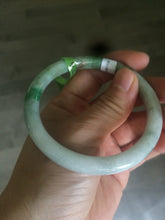 Load image into Gallery viewer, 55.8mm 100% natural type A certified sunny green/gray/brown round cut jadeite jade bangle U52-1130