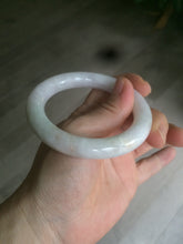 Load image into Gallery viewer, 53.8mm Certified type A 100% Natural light purple white chubby round cut Jadeite Jade bangle AS6-5121