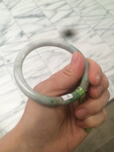 Load image into Gallery viewer, 55.8mm 100% natural type A certified sunny green/gray/brown round cut jadeite jade bangle U52-1130