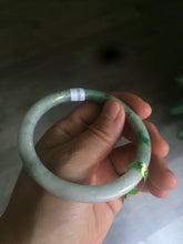 Load image into Gallery viewer, 55.8mm 100% natural type A certified sunny green/gray/brown round cut jadeite jade bangle U52-1130