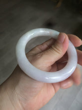Load image into Gallery viewer, 53.8mm Certified type A 100% Natural light purple white chubby round cut Jadeite Jade bangle AS6-5121