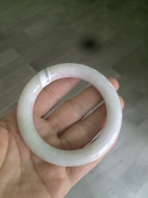 Load image into Gallery viewer, 53.8mm Certified type A 100% Natural light purple white chubby round cut Jadeite Jade bangle AS6-5121