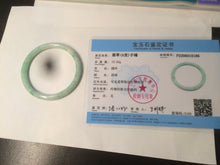 Load image into Gallery viewer, 49.7mm Certified Type A 100% Natural sunny green/red slim Jadeite Jade bangle AQ22-0186