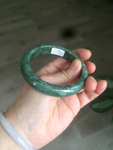 Load image into Gallery viewer, 56.5mm Certified Type A 100% Natural spinach green Jadeite Jade bangle M44-0710