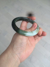 Load image into Gallery viewer, 54.5mm Type A 100% Natural dark green and white Jadeite Jade bangle AR67-4812