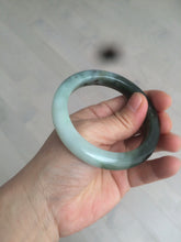 Load image into Gallery viewer, 54.5mm Type A 100% Natural dark green and white Jadeite Jade bangle AR67-4812
