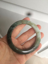 Load image into Gallery viewer, 54.5mm Type A 100% Natural dark green and white Jadeite Jade bangle AR67-4812