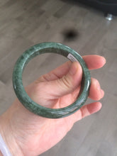 Load image into Gallery viewer, 56.5mm Certified Type A 100% Natural spinach green Jadeite Jade bangle M44-0710