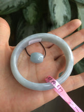 Load image into Gallery viewer, 51.5mm certificated Type A 100% Natural light green/blue/gray Jadeite Jade bangle AD17-5464