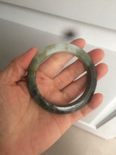 Load image into Gallery viewer, 54.5mm Type A 100% Natural dark green and white Jadeite Jade bangle AR67-4812