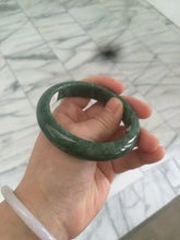 Load image into Gallery viewer, 56.5mm Certified Type A 100% Natural spinach green Jadeite Jade bangle M44-0710