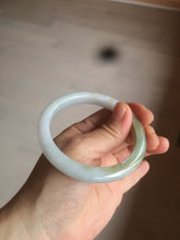 Load image into Gallery viewer, 57.3mm Type A 100% Natural green/white Jadeite Jade bangle AT61-7739