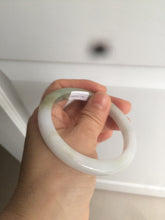 Load image into Gallery viewer, 57.3mm Type A 100% Natural green/white Jadeite Jade bangle AT61-7739