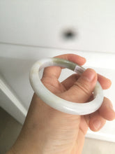 Load image into Gallery viewer, 57.3mm Type A 100% Natural green/white Jadeite Jade bangle AT61-7739
