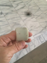 Load image into Gallery viewer, 100% Natural beige with brown flying dandelions nephrite Jade men's thumb ring HE10