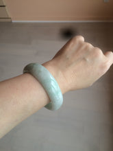 Load image into Gallery viewer, 56.3mm certified 100% natural Type A light green/white jadeite jade bangle AB88-1153