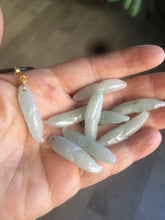 Load image into Gallery viewer, Type A 100% Natural light green/white Jadeite Jade corn Pendant AF43