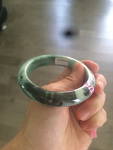 Load image into Gallery viewer, 58mm certified type A 100% Natural sunny green/dark green jadeite jade bangle U57-0102