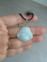 Load image into Gallery viewer, Certified 100% Natural white happy buddha jadeite Jade pendant necklace AF42-7363