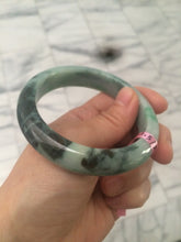 Load image into Gallery viewer, 58mm certified type A 100% Natural sunny green/dark green jadeite jade bangle U57-0102