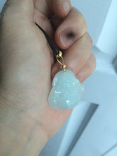 Load image into Gallery viewer, Certified 100% Natural white happy buddha jadeite Jade pendant necklace AF42-7363