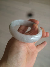 Load image into Gallery viewer, 50.8mm certified type A 100% Natural light green white oval Jadeite Jade bangle AB86-2856