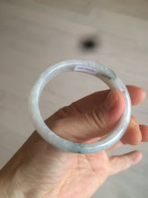 Load image into Gallery viewer, 50.8mm certified type A 100% Natural light green white oval Jadeite Jade bangle AB86-2856