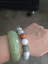 Load image into Gallery viewer, 10.5-11.5mm 100% natural type A colourful red/green/purple/white jadeite jade beads bracelet S-B