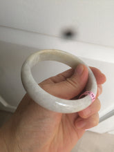 Load image into Gallery viewer, 56.8mm Type A 100% Natural light green/white Jadeite Jade bangle AQ46