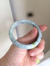 Load image into Gallery viewer, 55mm Certified type A 100% Natural green/white Jadeite bangle KS74-1313