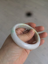 Load image into Gallery viewer, 56.2 mm certificated Type A 100% Natural light green/yellow/purple Jadeite Jade bangle AM7-7533