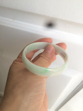 Load image into Gallery viewer, 52.9mm 100% natural Type A sunny green/white jadeite jade bangle AQ45-4140