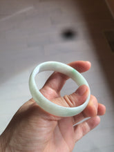Load image into Gallery viewer, 52.9mm 100% natural Type A sunny green/white jadeite jade bangle AQ45-4140