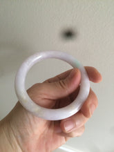 Load image into Gallery viewer, 55.8mm Certified type A 100% Natural light purple sunny green white round cut Jadeite Jade bangle AS7-5130
