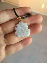 Load image into Gallery viewer, 100% Natural light green/white jadeite Jade blessed fortune pendant AF23
