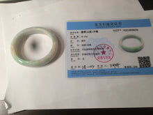 Load image into Gallery viewer, 48mm Type A 100% Natural sunny green/purple/yellow ovalJadeite Jade bangle X105-9226