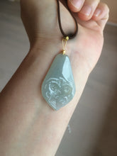 Load image into Gallery viewer, 100% Natural light green love pinky promise jadeite Jade pendant necklace AB80-4358 Best gift for valentines!