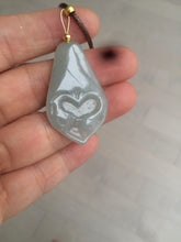 Load image into Gallery viewer, 100% Natural light green love pinky promise jadeite Jade pendant necklace AB80-4358 Best gift for valentines!