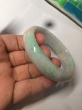 Load image into Gallery viewer, 48mm Type A 100% Natural sunny green/purple/yellow ovalJadeite Jade bangle X105-9226