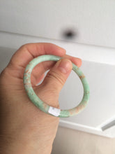 Load image into Gallery viewer, 51.5mm certificated Type A 100% Natural sunny green whit red floating flowers slim Jadeite Jade bangle AR60-0193