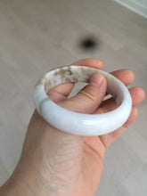 Load image into Gallery viewer, 55mm type A 100% Natural light purple white Jadeite Jade bangle AM1