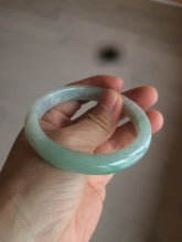 Load image into Gallery viewer, 54mm certified Type A 100% Natural watery sunny green/white  jadeite jade bangle AB78-5444
