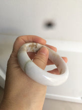 Load image into Gallery viewer, 55mm type A 100% Natural light purple white Jadeite Jade bangle AM1