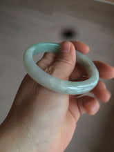 Load image into Gallery viewer, 54mm certified Type A 100% Natural watery sunny green/white  jadeite jade bangle AB78-5444