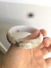 Load image into Gallery viewer, 55mm type A 100% Natural light purple white Jadeite Jade bangle AM1