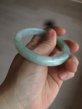 Load image into Gallery viewer, 54mm certified Type A 100% Natural watery sunny green/white  jadeite jade bangle AB78-5444