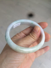 Load image into Gallery viewer, 53mm Certified type A 100% Natural light green purple oval jadeite jade bangle AD70-2162