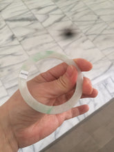 Load image into Gallery viewer, 54mm certified Type A 100% Natural sunny green/white thin Jadeite bangle AH50-1452